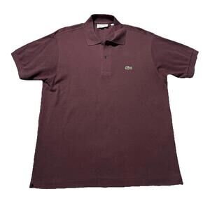 Lacoste Polo Shirt Mens 4 (medium) Short Sleeve Golf Brown Classic Fit